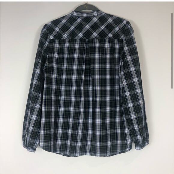 J crew green and blue plaid embellished top - Picture 5 of 6